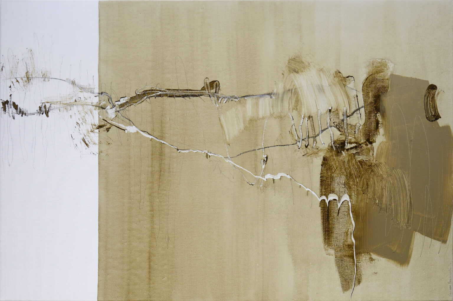 The view behind the curtains, 120 x 180 cm