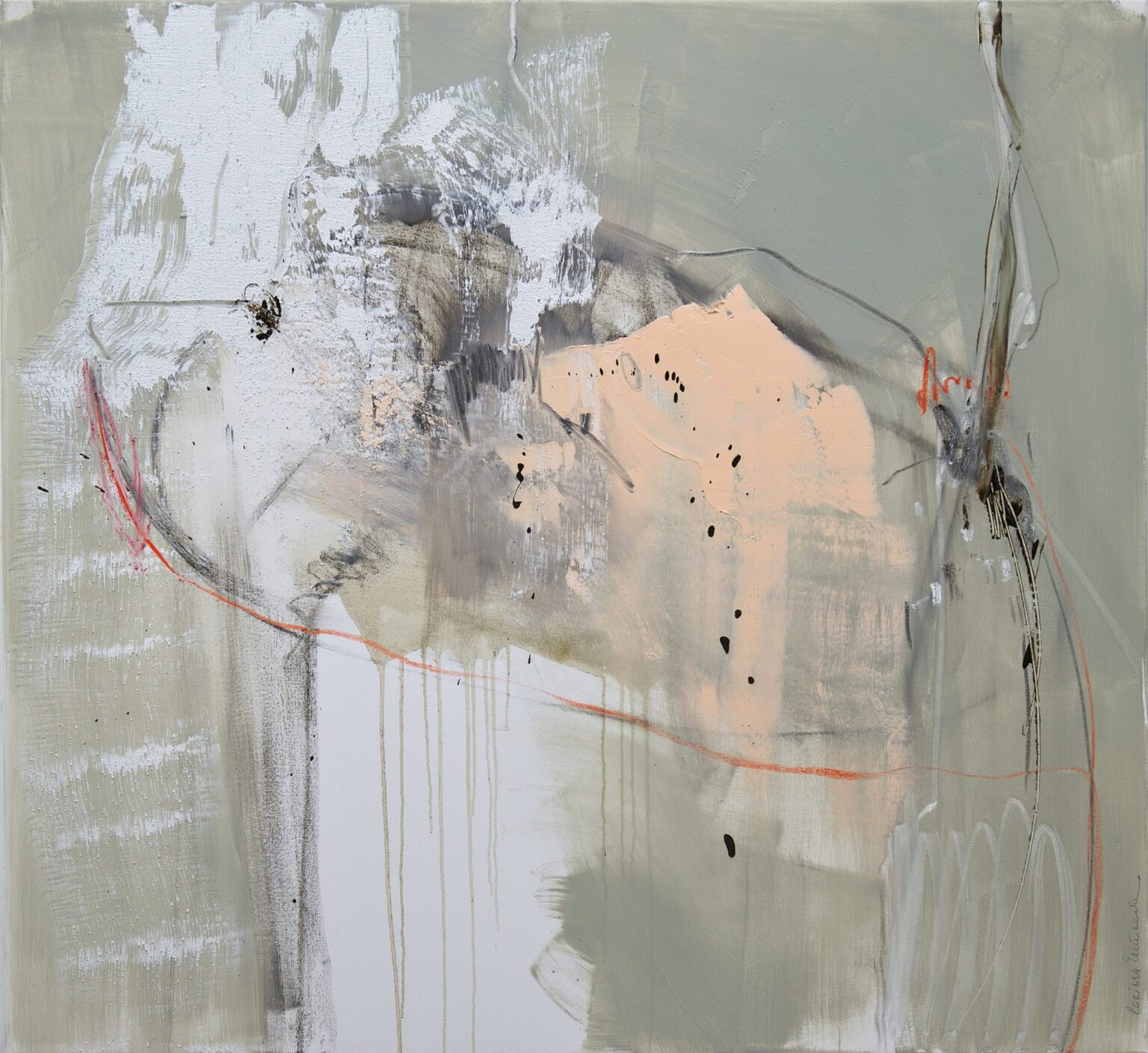 A pair of frogs waiting for the season, 110 x 120 cm