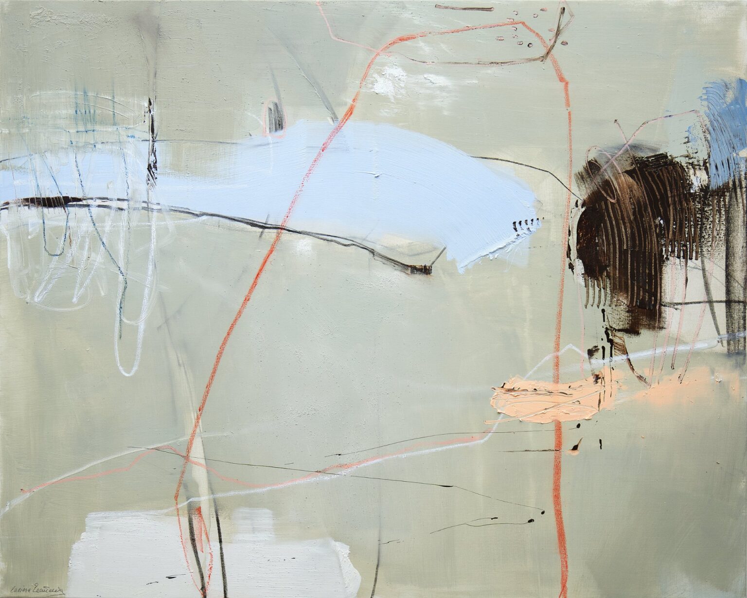 Today I read nearly 2 pages and laughed as if I’d cried, 120 x 150 cm