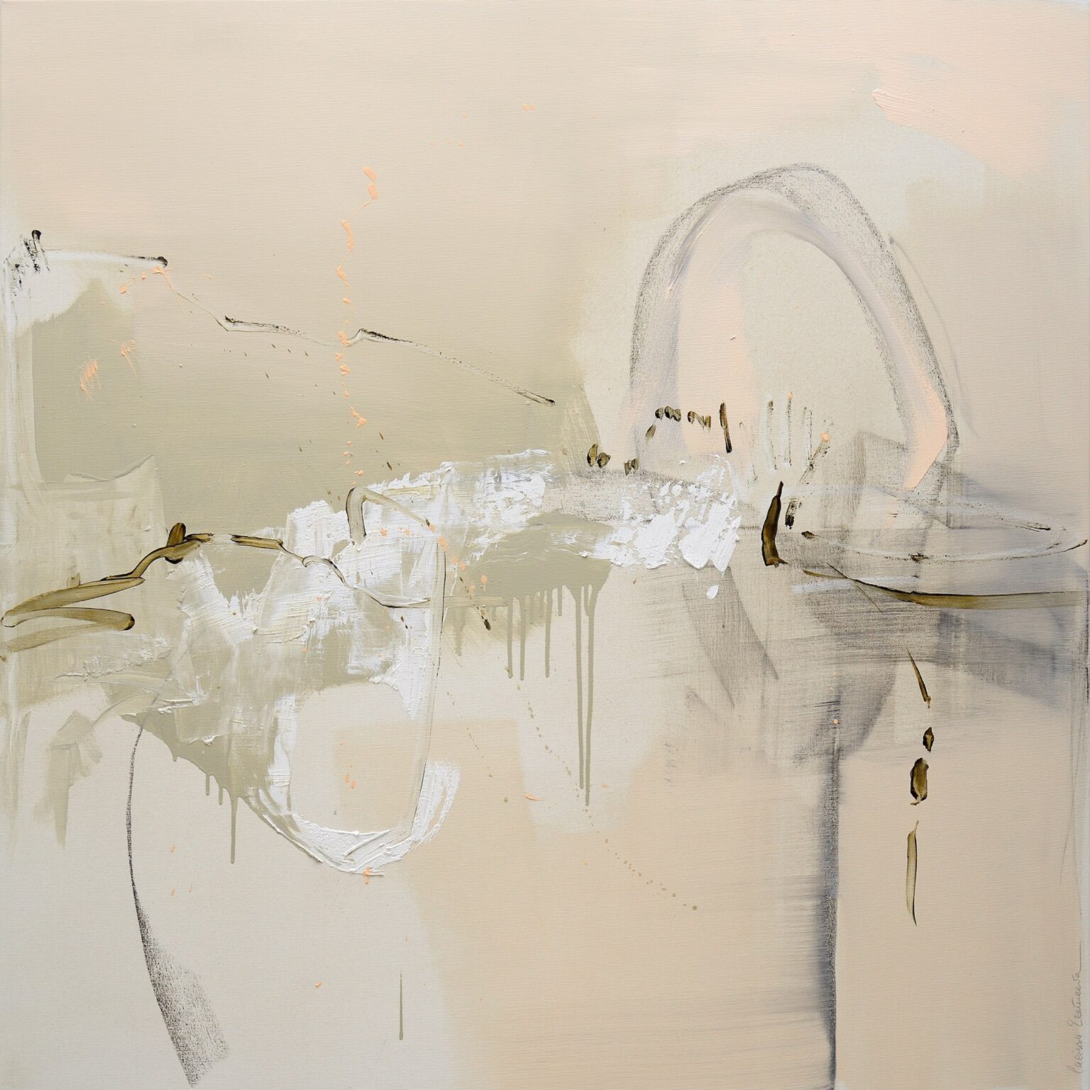 Somewhere something silent sings, 120 x 120 cm