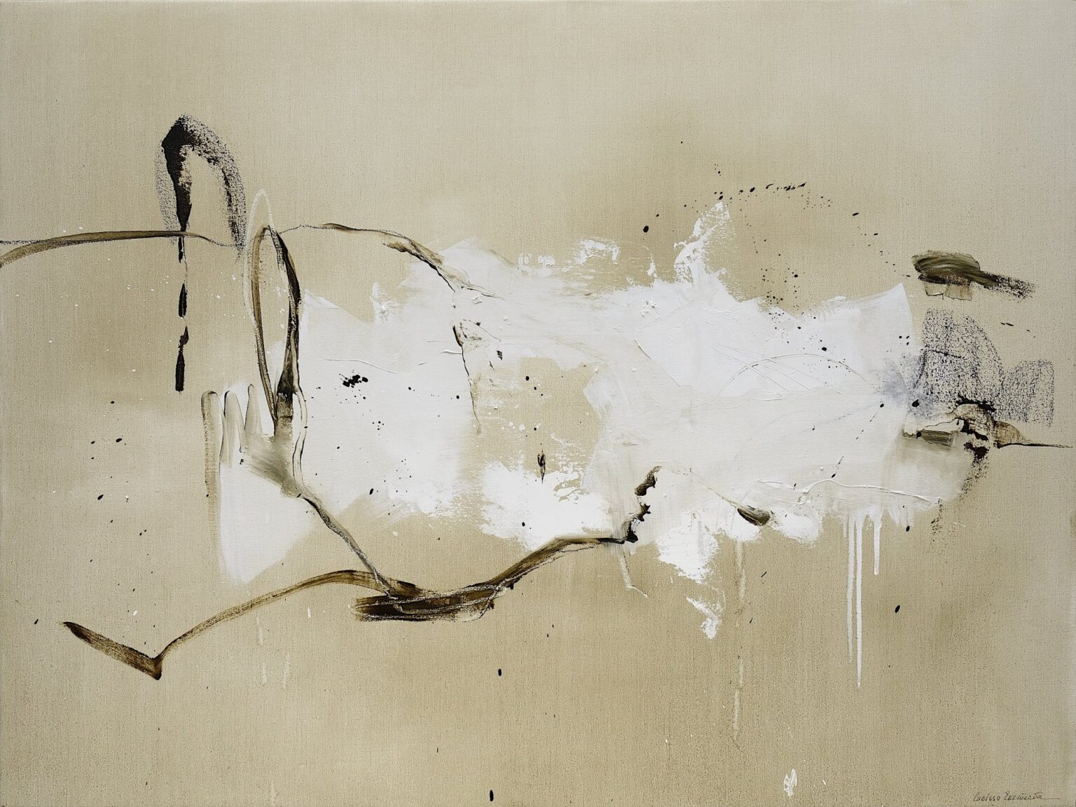 Piano music sounded from the end of the hall, 150 x 200 cm