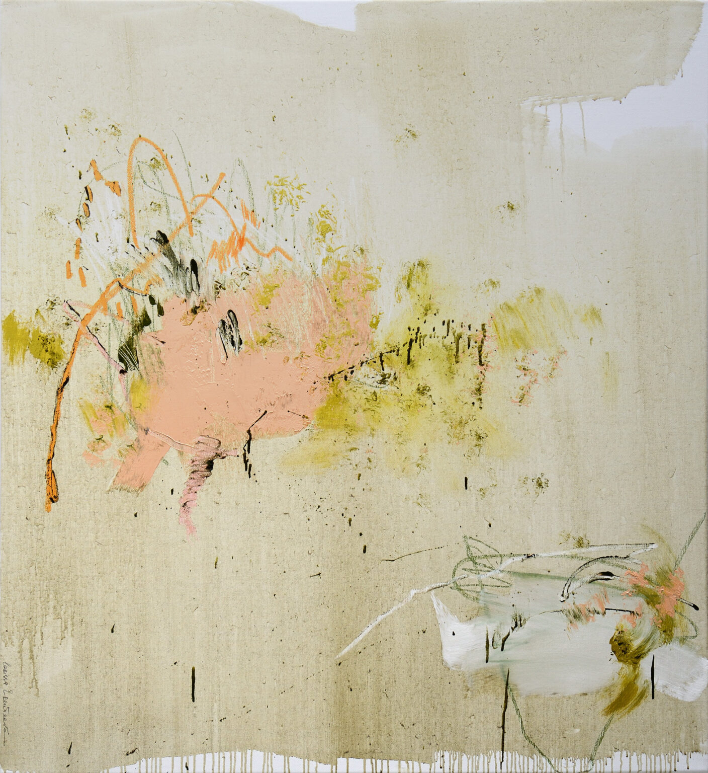 Floating, eyes closed, 120 x 110 cm