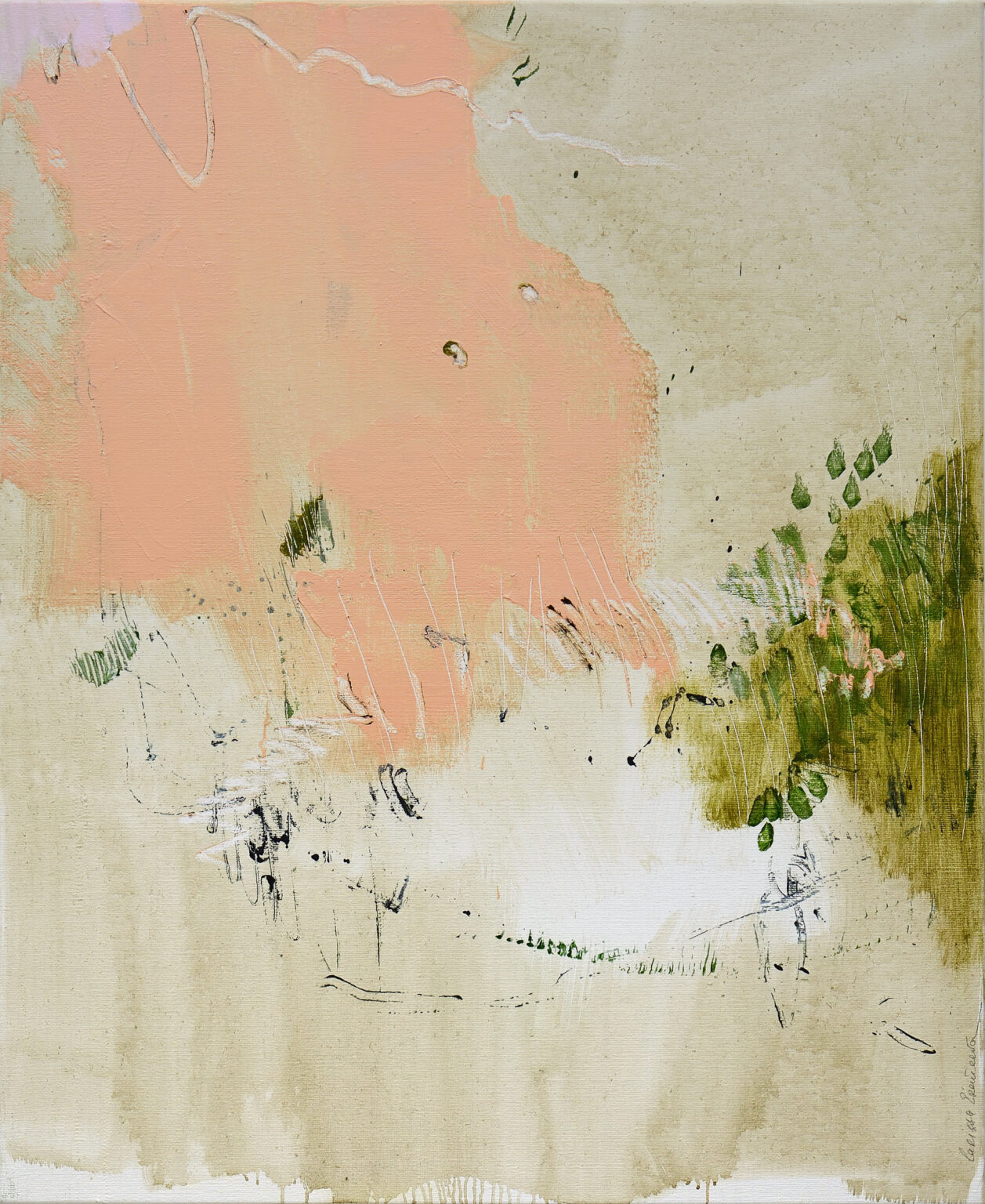 Walking in the Pink field, 110 x 90 cm