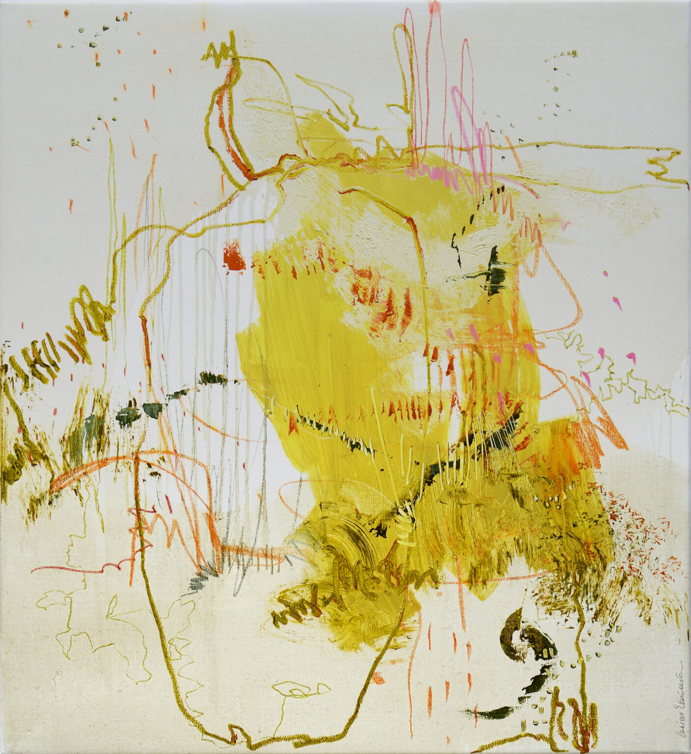Bright-eyed and bushy-tailed, 120 x 110 cm