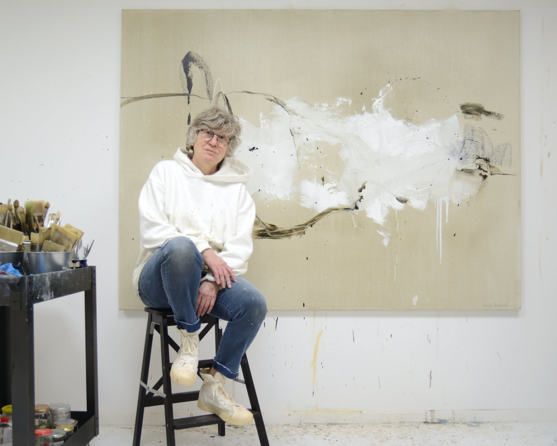 Larissa Eremeeva in her studio in Friesland, The Netherlands